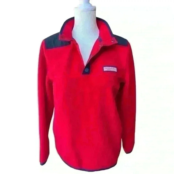 Vineyard Vines Boys Contrast Shoulder Fleece Shep Shirt Jacket - Picture 3 of 8